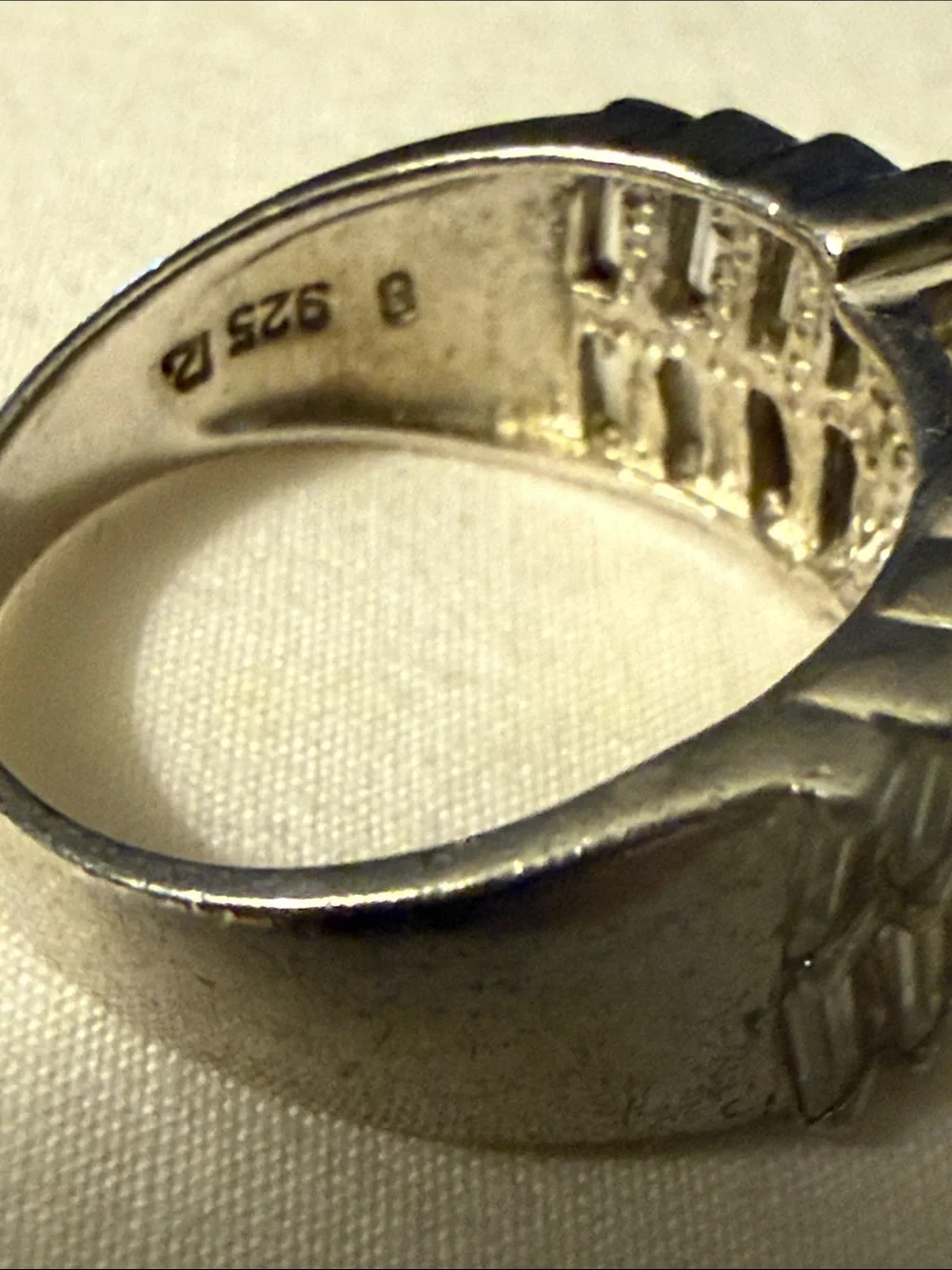 Classic Silver-Tone Clear Stone Statement Ring